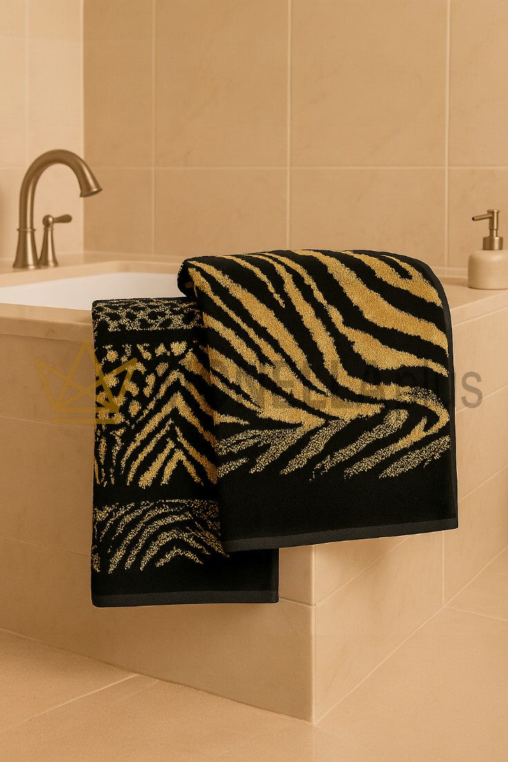 African Zebra Pair of Towels Roberto Cavalli