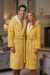 رداء حمام بغطاء رأس جولد تاي بان كارارا