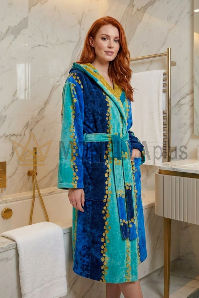 Bathrobe with Hood Madagascar Carrara
