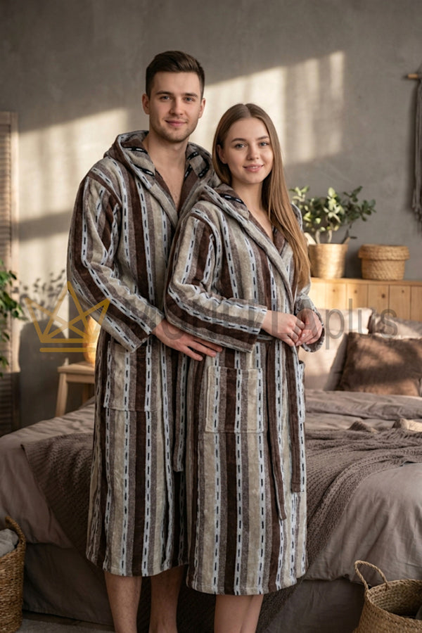 Accappatoio con Cappuccio Malè Carrara