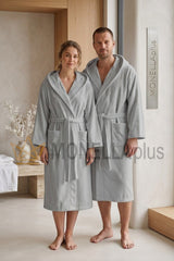 Accappatoio con Cappuccio Fyber Stripes Carrara