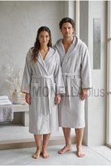 Accappatoio con Cappuccio Fyber Stripes Carrara
