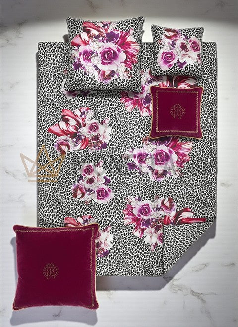 Completo lenzuola Bouquet Leopard Roberto Cavalli