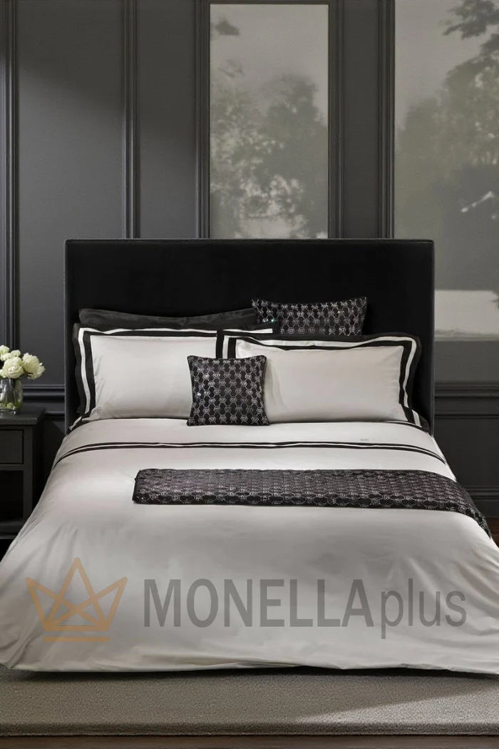 Completo Lenzuola DIAMOND DOUBL IVORY/ΜΑΥΡΟ STRASS Philipp Plein