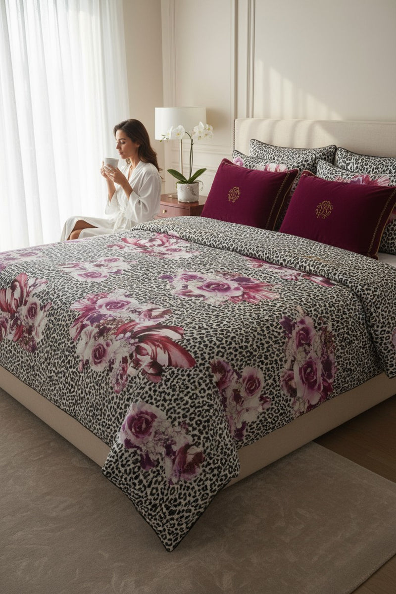 Bouquet Leopard Roberto Cavalli sheet set complete