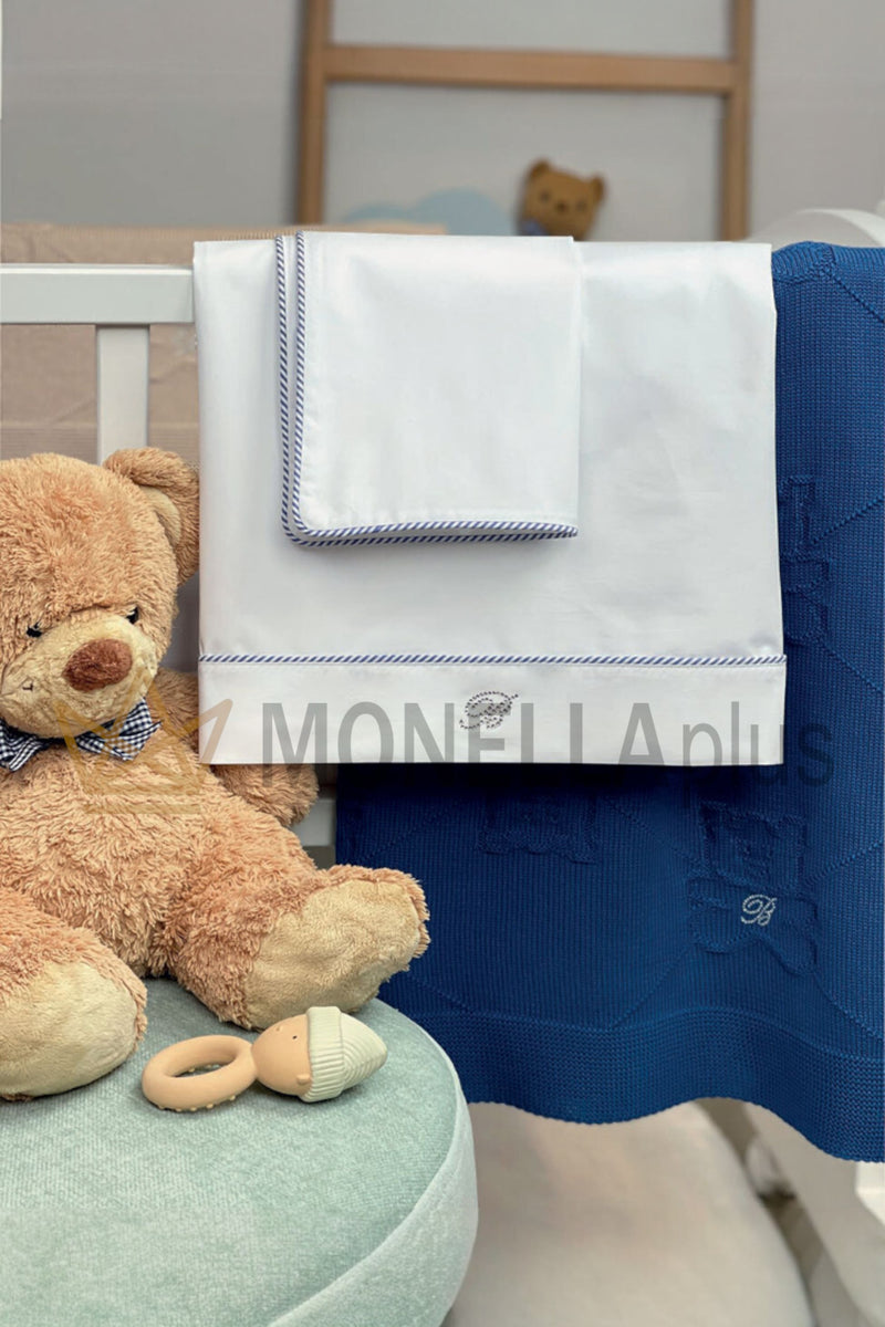 Complete Navy Blumarine cradle sheet set