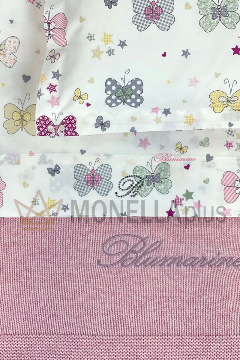 Lençol completo para cama de grades Farfalle Blumarine