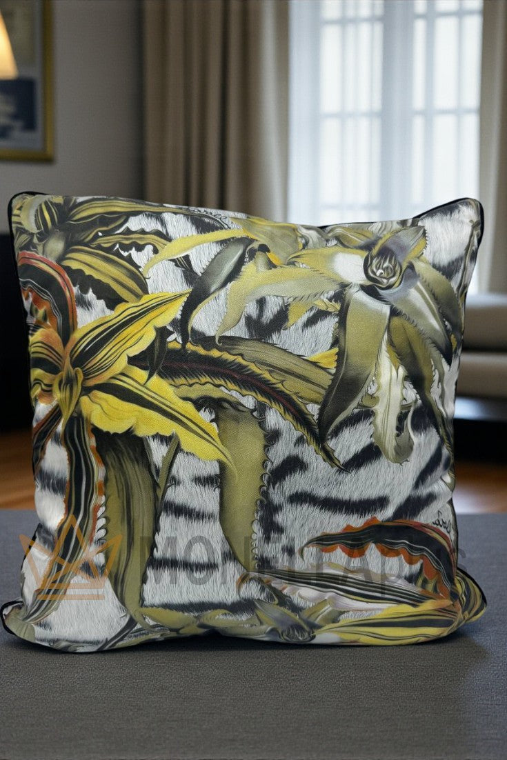 Almofada decorativa FLOWERS TIGRESSE 40x40 seda Roberto Cavalli