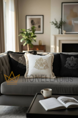 Polštář GOTHIC MONOGRAM Jednobarevný z sametu PHILIPP PLEIN