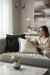 Polštář GOTHIC MONOGRAM Jednobarevný z sametu PHILIPP PLEIN