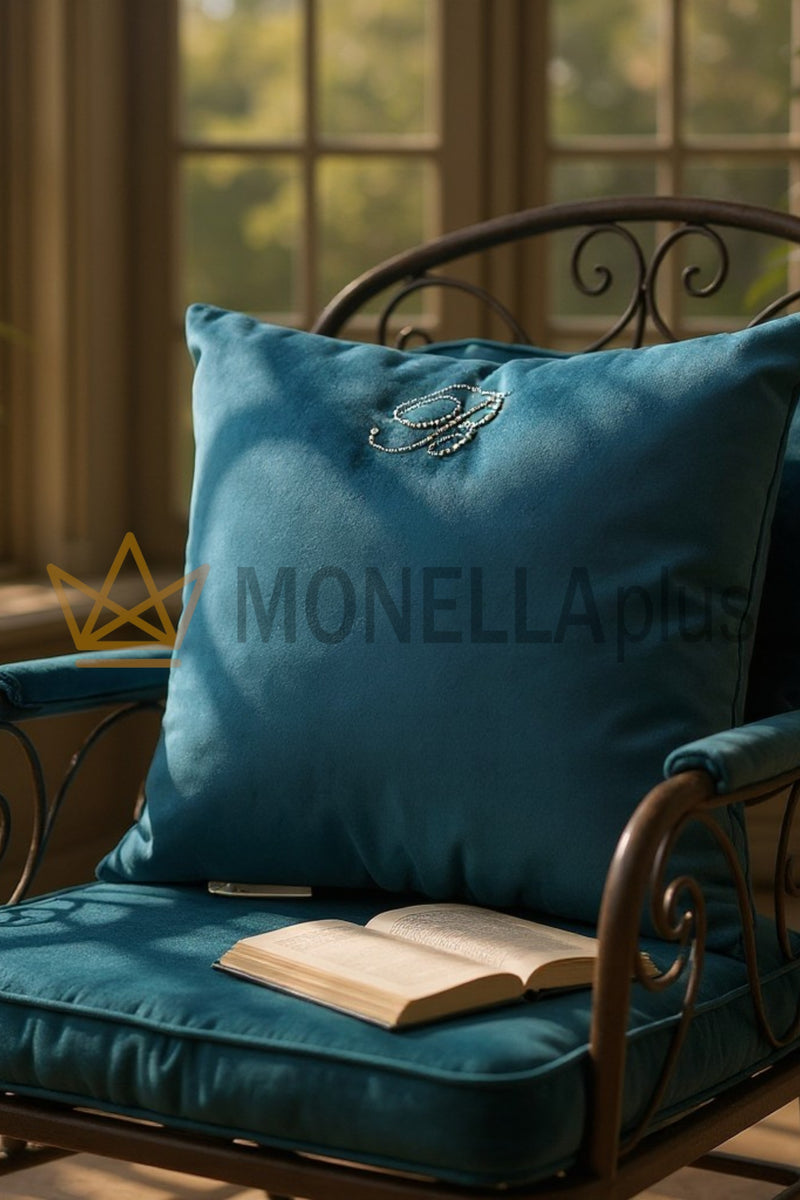 Kissen Blau Samt Blumarine – MonellaPlus