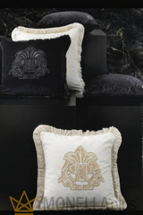 Polštář GOTHIC MONOGRAM Jednobarevný z sametu PHILIPP PLEIN