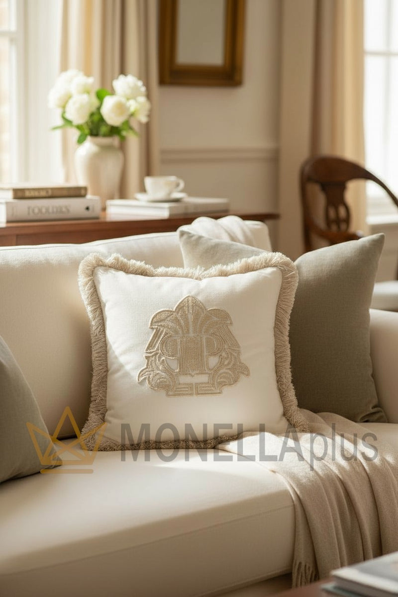 Polštář GOTHIC MONOGRAM Jednobarevný z sametu PHILIPP PLEIN