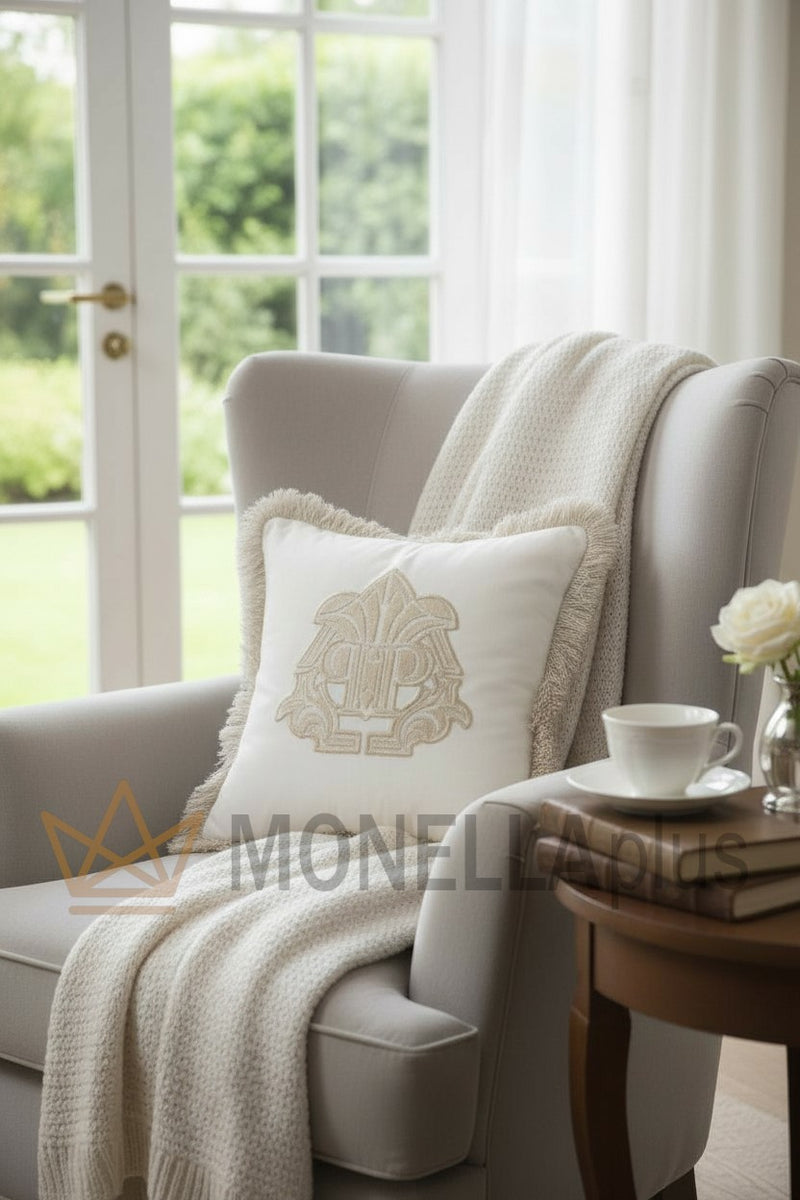 Polštář GOTHIC MONOGRAM Jednobarevný z sametu PHILIPP PLEIN