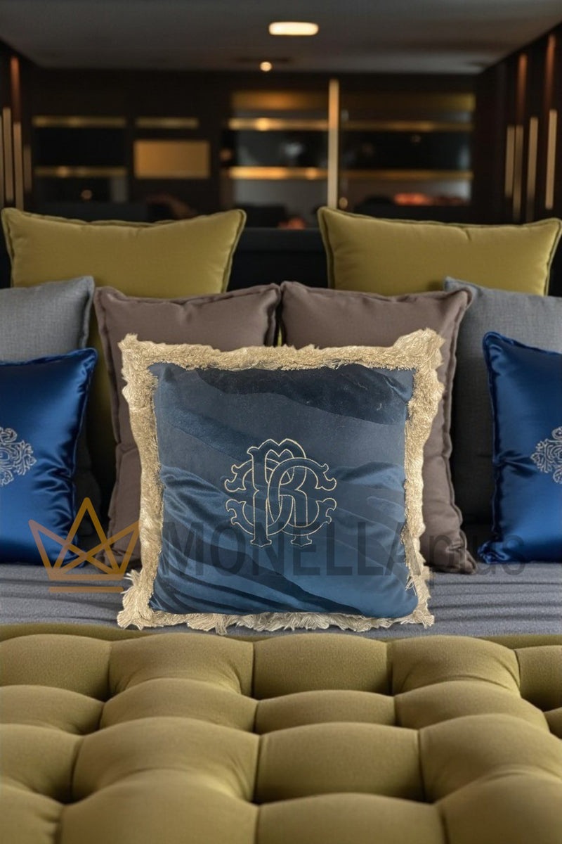 Μαξιλάρι Macro Zebrage Μονόγραμμα Βελούδο Roberto Cavalli 88390