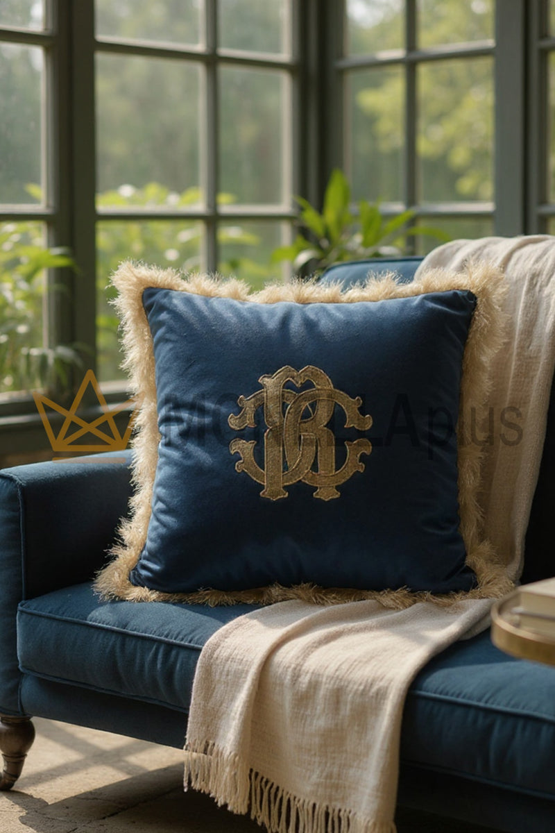 Μαξιλάρι Macro Zebrage Μονόγραμμα Βελούδο Roberto Cavalli 88390