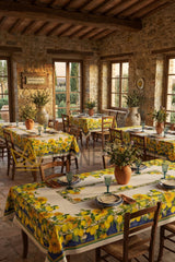 Tovaglia Etruscan Garden Tessitura Toscana