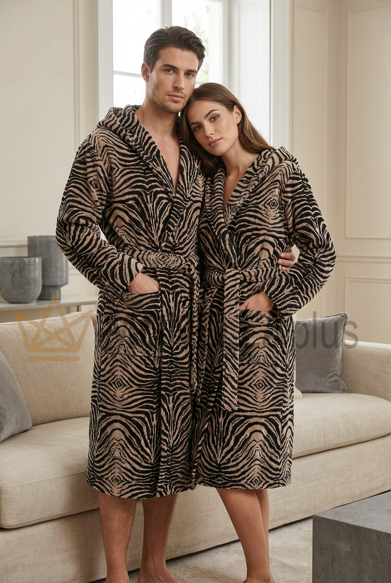 Bathrobe With Hood MIRROR ZEBRA ROBERTO CAVALLI – MonellaPlus