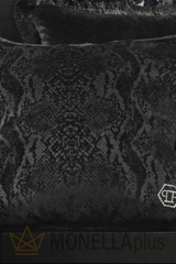 Almofada decorativa Python lisa em veludo COM LOGO CRYSTAL philipp plein