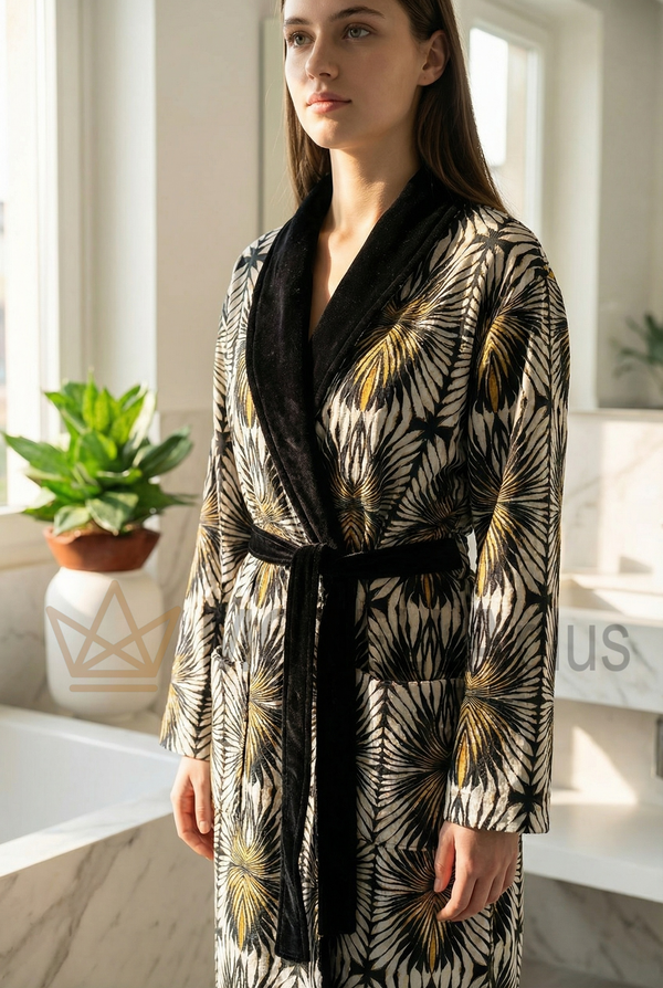 Accappatoio con collo scialle Ray of gold Roberto Cavalli