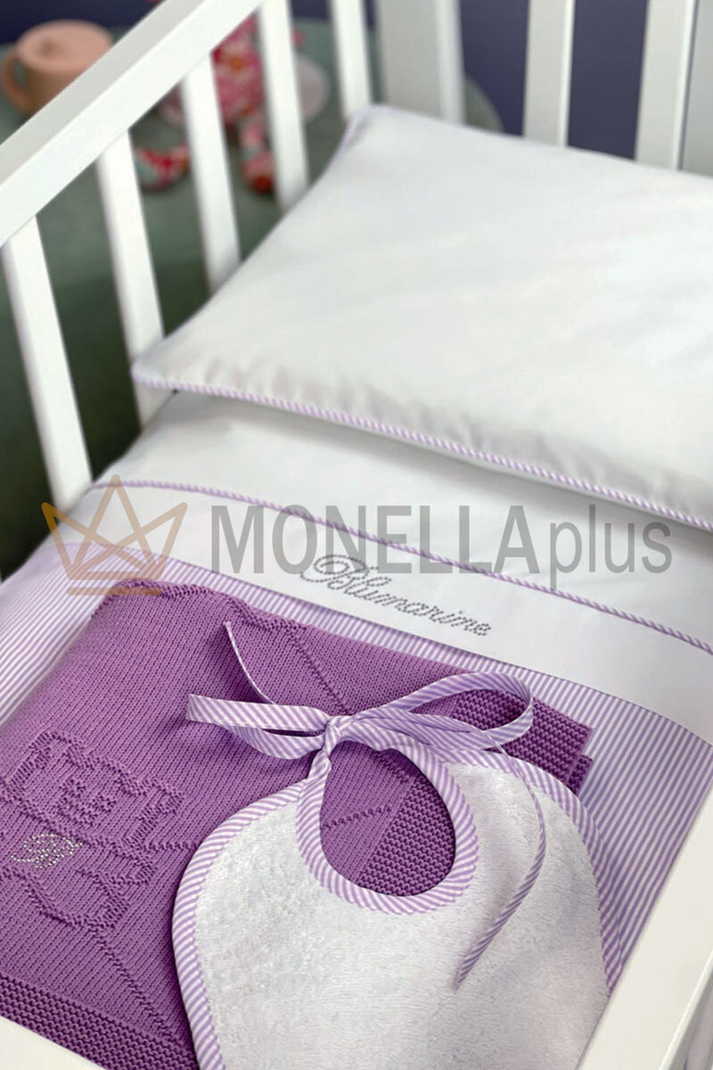 Complete Navy Blumarine cradle sheet set