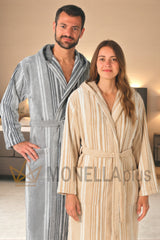 Μπουρνούζι με κουκούλα Sponge & Stripes Trussardi