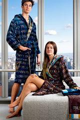 Bathrobe with shawl collar Turquoise coast Trussardi