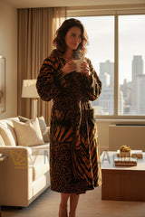 Accappatoio African Zebra Cappuccio Roberto Cavalli