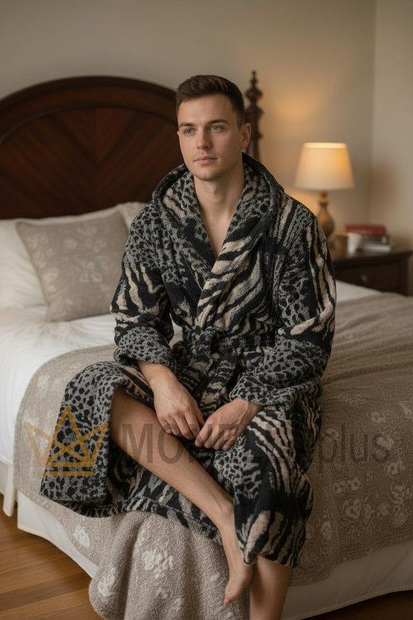 Μπουρνούζι African Zebra με Κουκούλα Roberto Cavalli