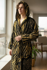 Accappatoio African Zebra Cappuccio Roberto Cavalli