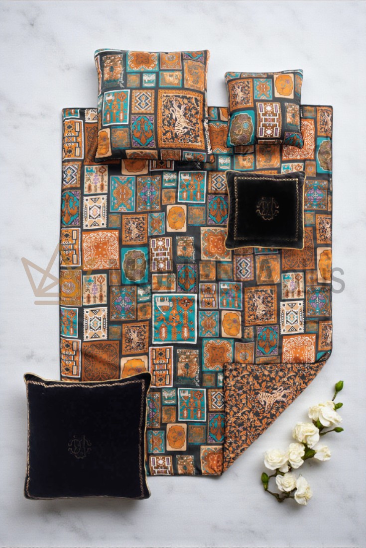 Přikrývka Camel Stamps Roberto Cavalli