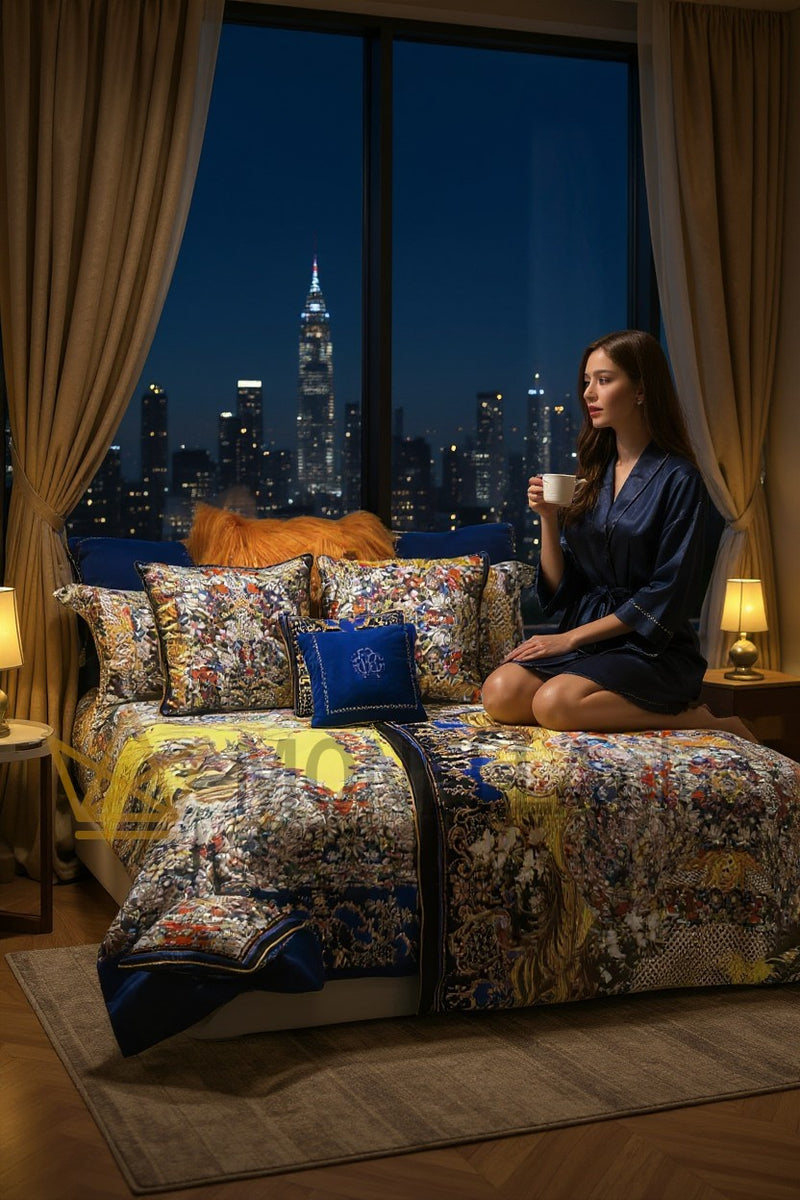 Completo lençóis flores douradas ROBERTO CAVALLI