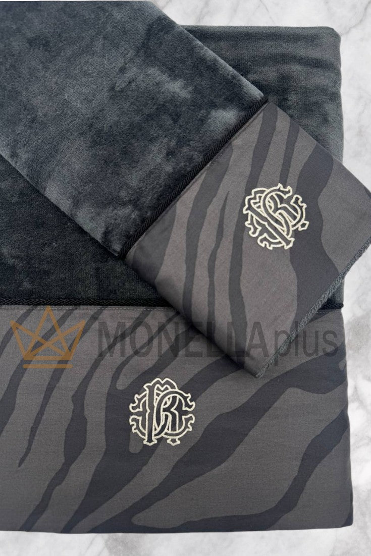 Towel Set 2 Pieces Macro Zebrage Roberto Cavalli