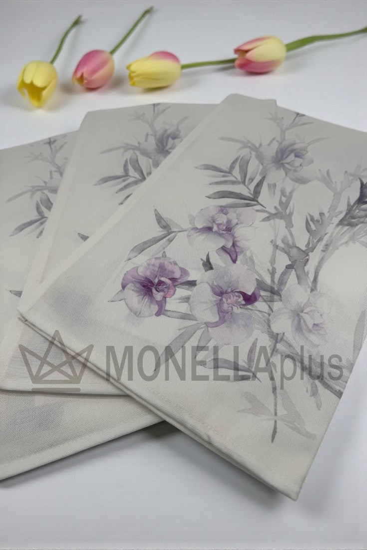 Set of 3 Orchid tea towels 50x70 Blumarine