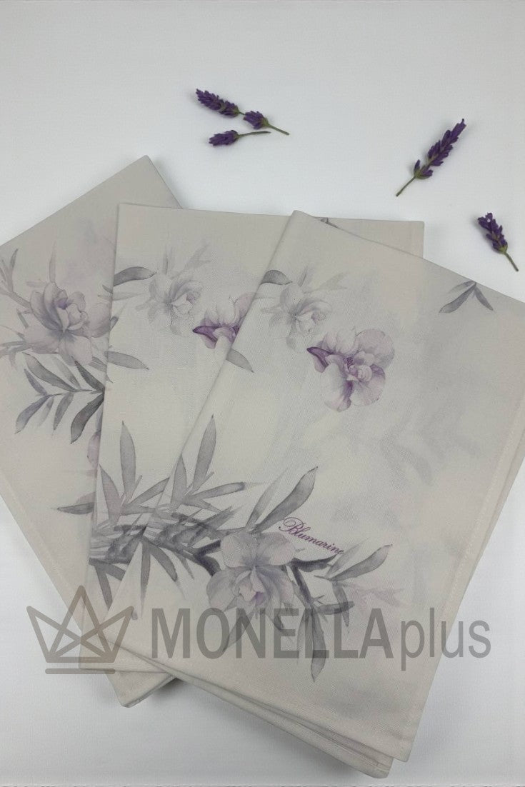 Set of 3 Orchid tea towels 50x70 Blumarine