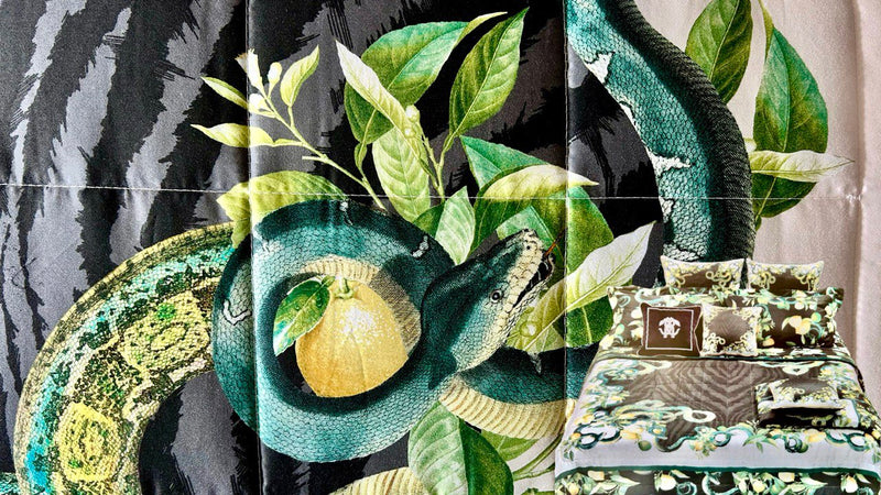 Tmavá citronová přikrývka Roberto Cavalli