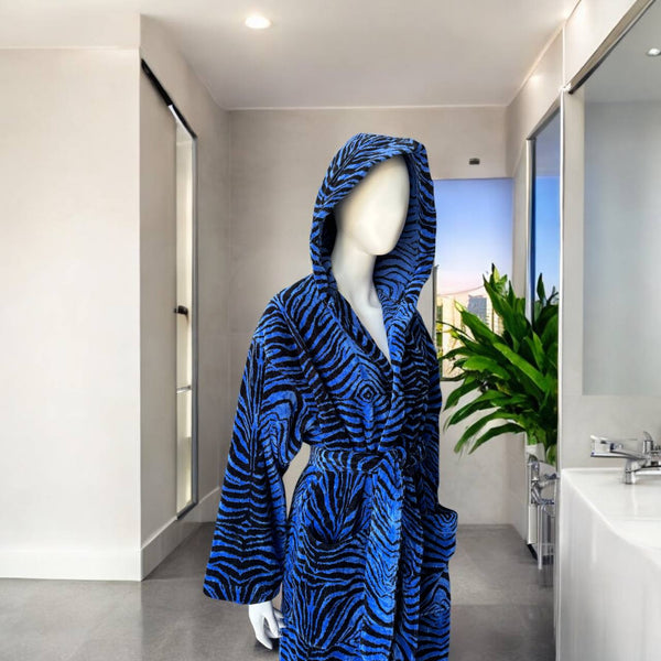 ROBERTO CAVALLI Albornoz con capucha ESPEJO CEBRA
