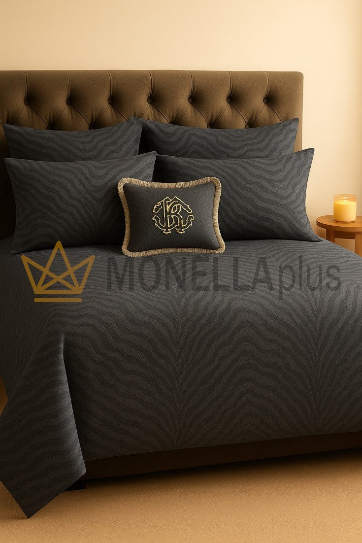 Conjunto completo de capa de edredão MACRO ZEBRAGE DCSET Roberto Cavalli