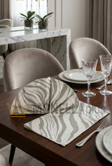 Set 2 Tovagliette 45×45 Platinum Zebrage Roberto cavalli
