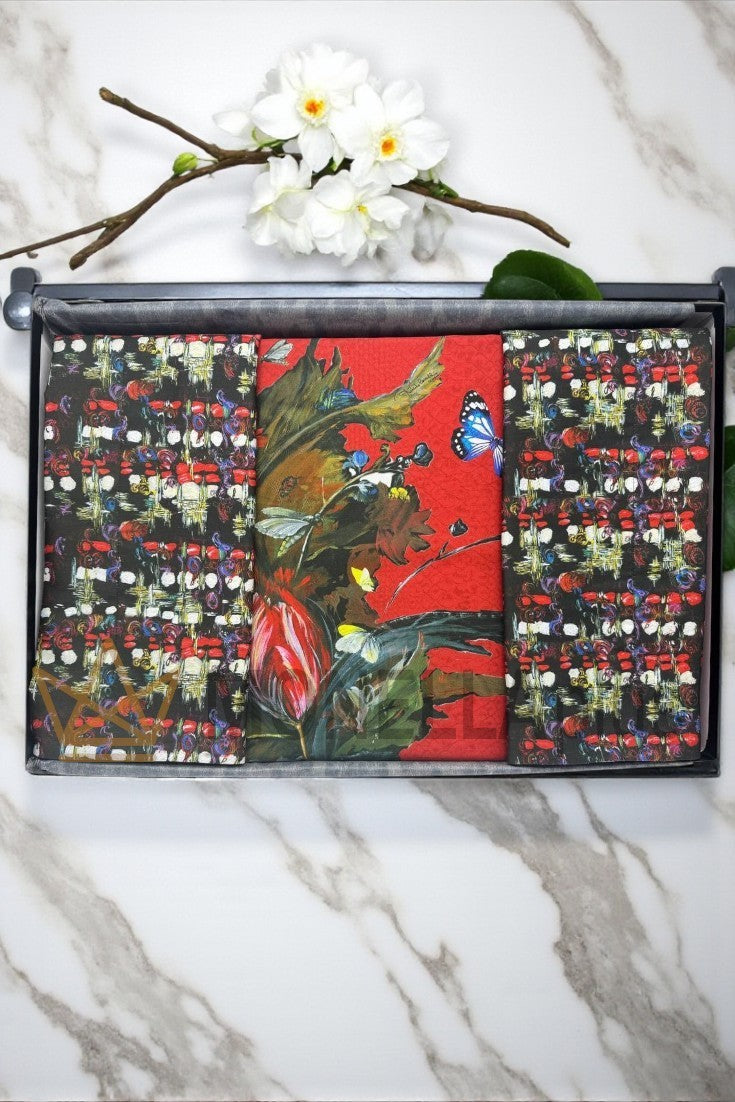 Conjunto completo de capa de edredão flores de inverno Roberto Cavalli