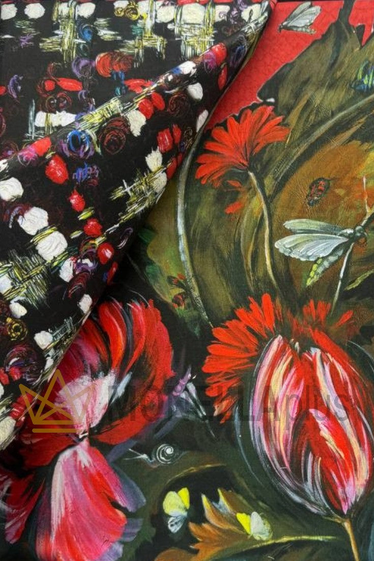 Conjunto completo de capa de edredão flores de inverno Roberto Cavalli