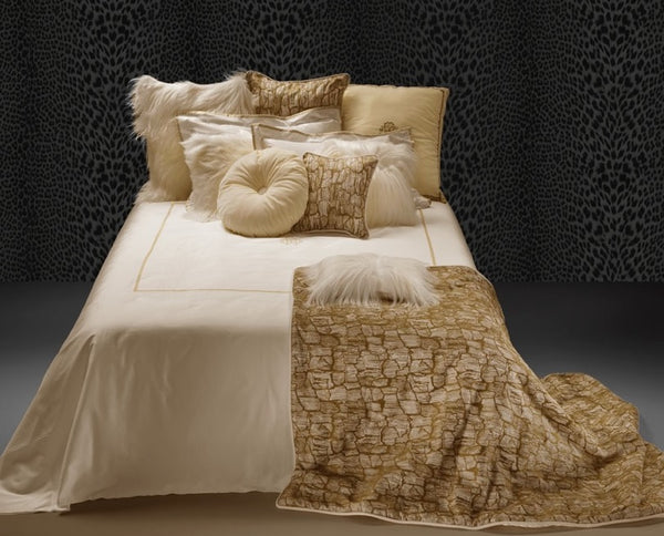 Jogo de roupa de cama com capa de edredon New Gold Roberto Cavalli 62666