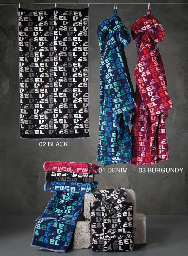 Accappatoio Con Cappuccio Ripped Logo Diesel