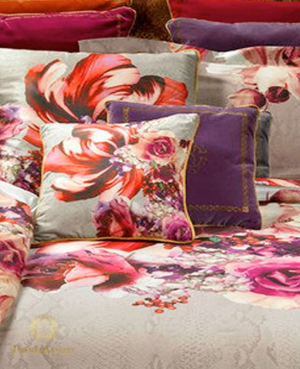 Jogo de roupa de cama com capa de edredon Bouquet Pyton Roberto Cavalli 42091