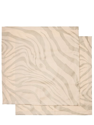 Tovaglioli set 2 pezzi Platinum Zebrage Roberto Cavalli 98789