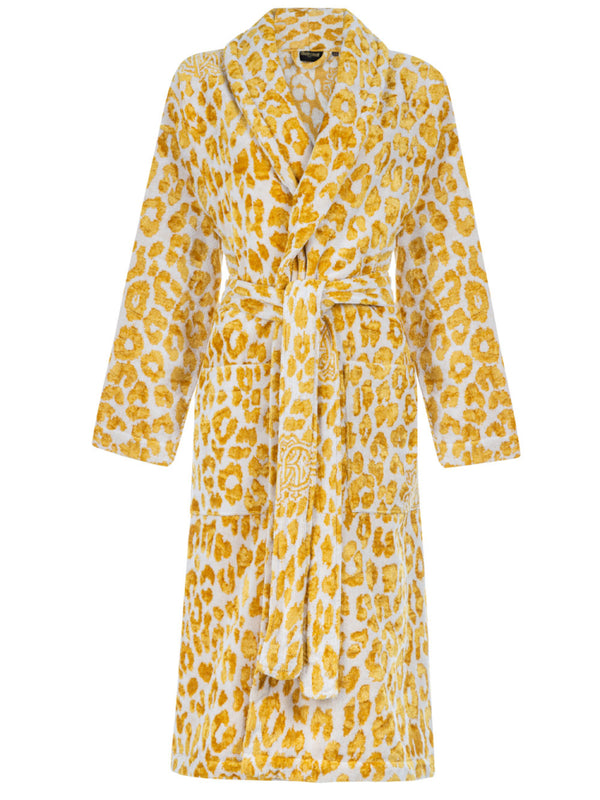 Ρόμπα με γιακά σάλι Snow Leopard Gold Roberto Cavalli 2007019